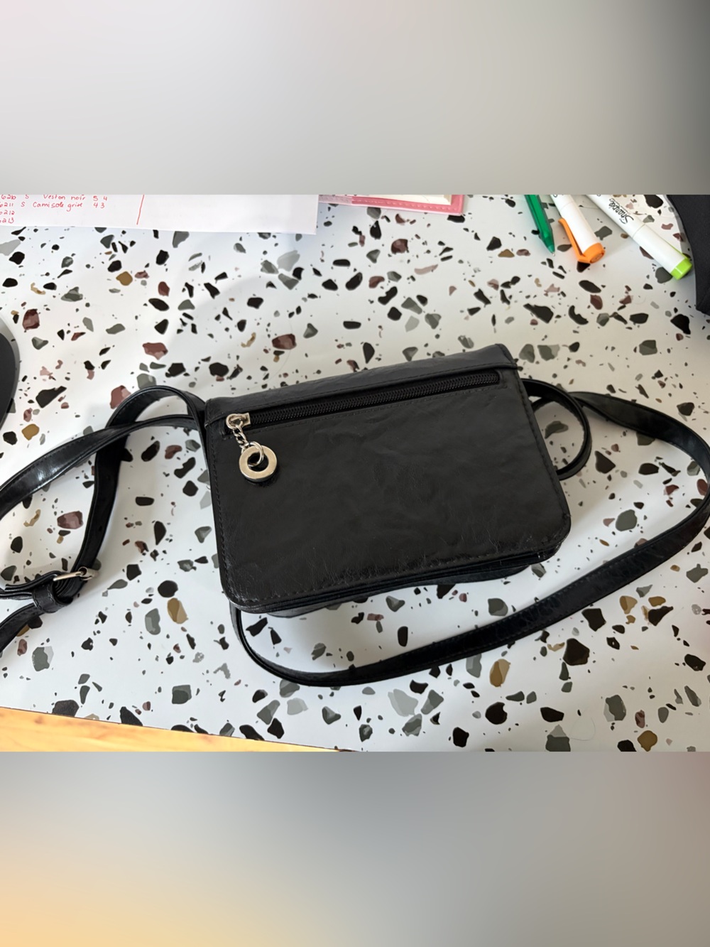 Classic Black Crossbody Bag - Minimalist Women's Shoulder Bag